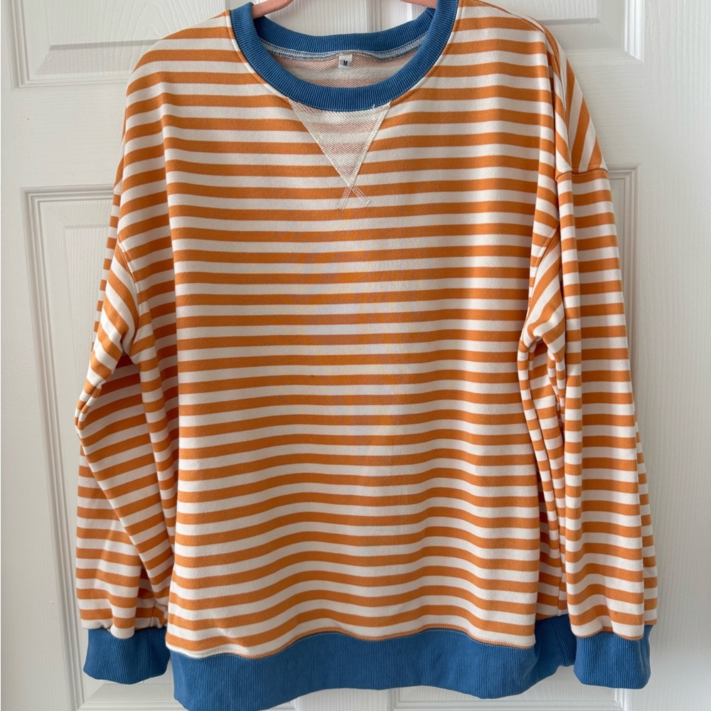 Striped Orange and Blue WOMENS Sweatshirt